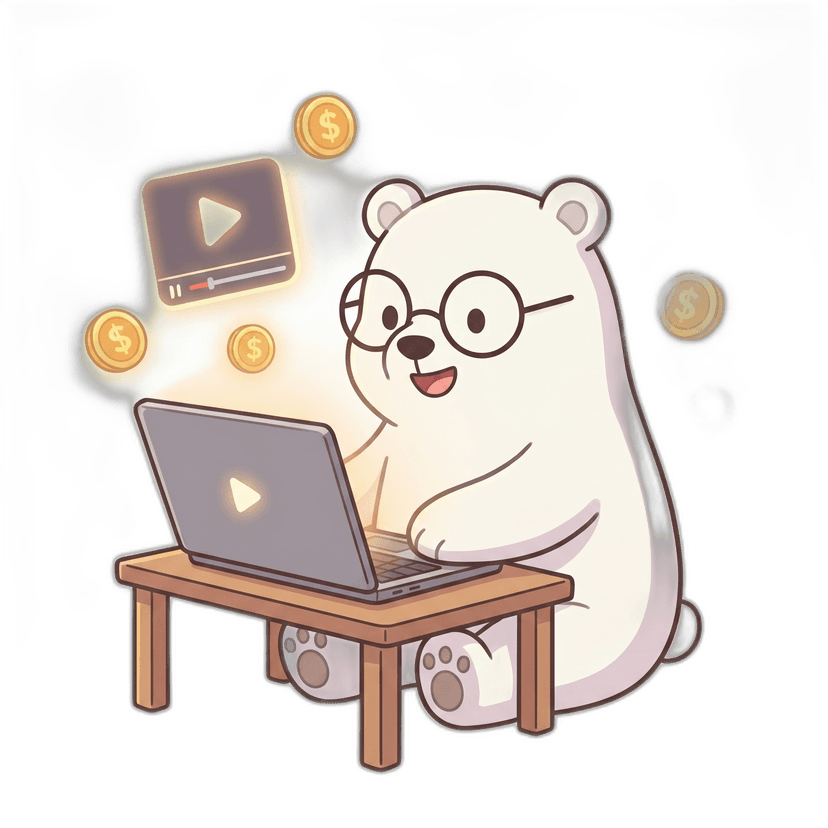 พี่หมีแว่นใช้ Google AI Ultra สร้างวิดีโอ มีเหรียญเครดิตลอยรอบ